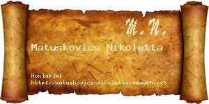 Matuskovics Nikoletta névjegykártya